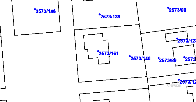 Parcela st. 2573/161 v KÚ Rychnov nad Kněžnou, Katastrální mapa