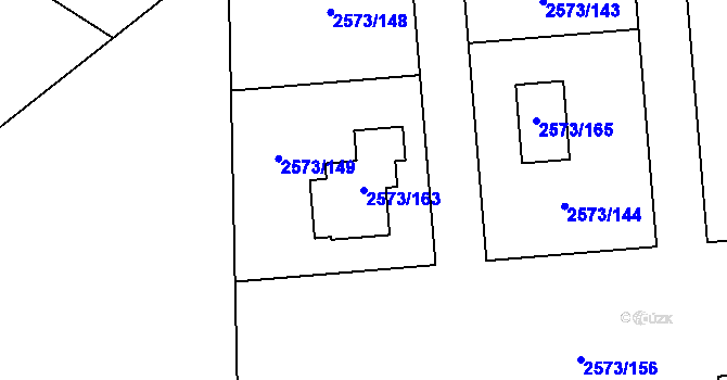 Parcela st. 2573/163 v KÚ Rychnov nad Kněžnou, Katastrální mapa
