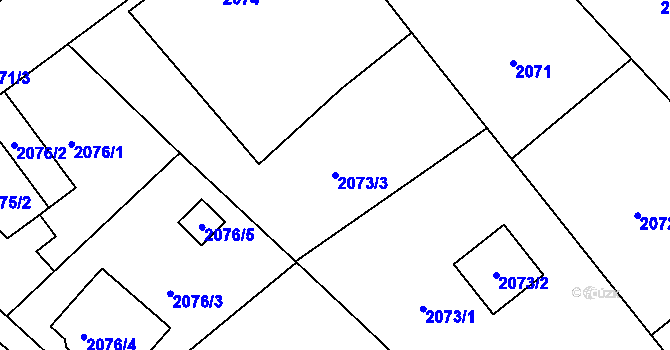 Parcela st. 2073/3 v KÚ Rychnov nad Kněžnou, Katastrální mapa