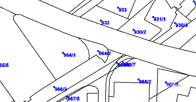 Parcela st. 964/2 v KÚ Rychnov nad Kněžnou, Katastrální mapa