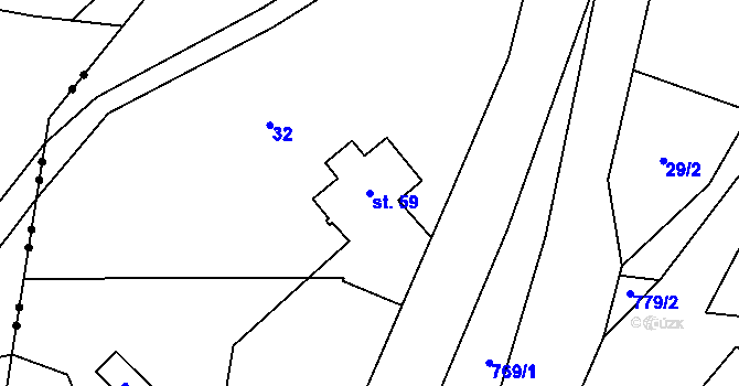 Parcela st. 59 v KÚ Panská Habrová, Katastrální mapa