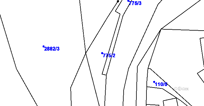 Parcela st. 775/2 v KÚ Panská Habrová, Katastrální mapa