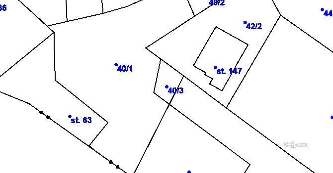Parcela st. 40/3 v KÚ Panská Habrová, Katastrální mapa