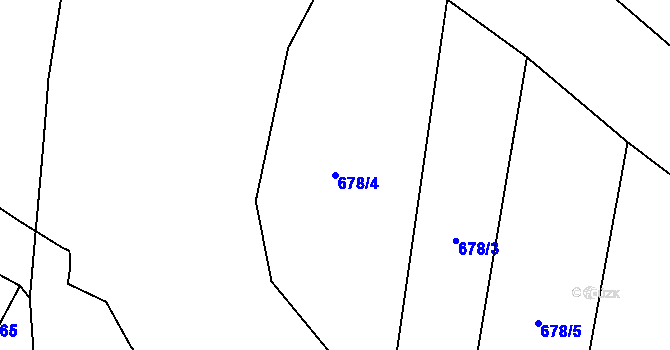 Parcela st. 678/4 v KÚ Mladoňov, Katastrální mapa