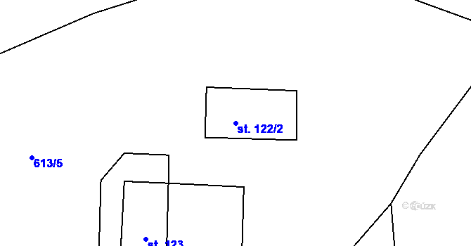 Parcela st. 122/2 v KÚ Rychnov nad Malší, Katastrální mapa