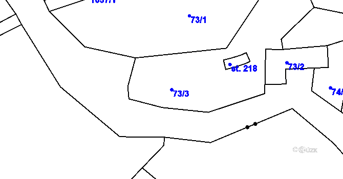 Parcela st. 73/3 v KÚ Rychnov nad Malší, Katastrální mapa