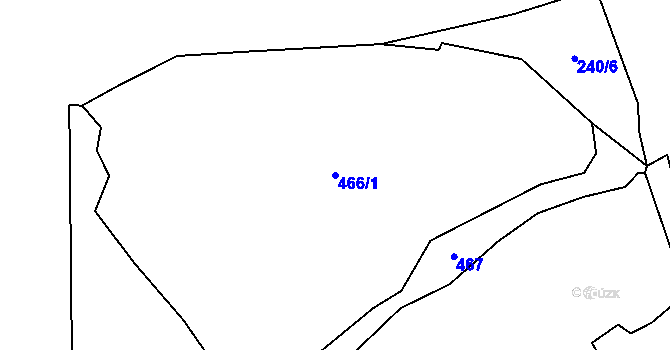 Parcela st. 466/1 v KÚ Všeměřice, Katastrální mapa