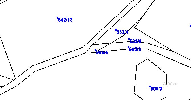 Parcela st. 995/5 v KÚ Všeměřice, Katastrální mapa