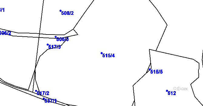 Parcela st. 515/4 v KÚ Všeměřice, Katastrální mapa