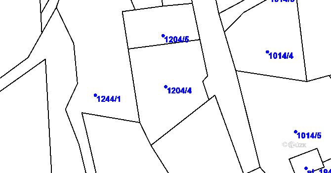 Parcela st. 1204/4 v KÚ Pelíkovice, Katastrální mapa