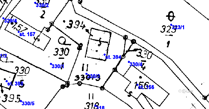 Parcela st. 394 v KÚ Pulečný, Katastrální mapa