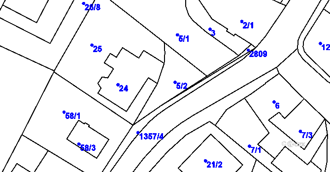 Parcela st. 5 v KÚ Rychnov u Jablonce nad Nisou, Katastrální mapa