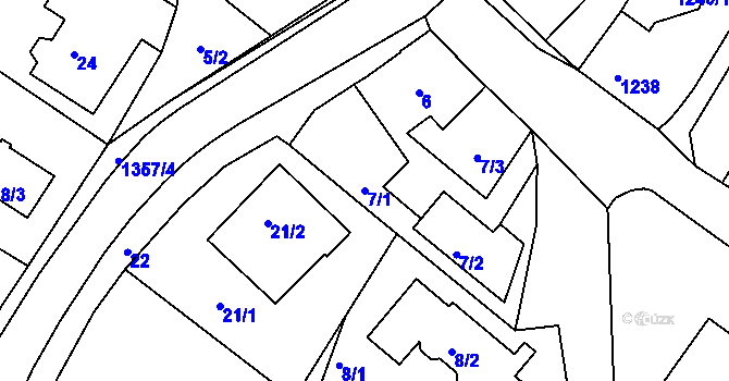 Parcela st. 7/1 v KÚ Rychnov u Jablonce nad Nisou, Katastrální mapa