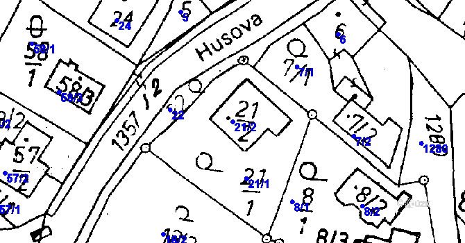 Parcela st. 21/2 v KÚ Rychnov u Jablonce nad Nisou, Katastrální mapa
