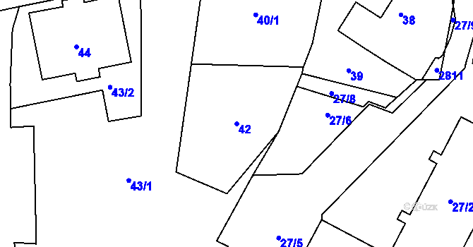 Parcela st. 42 v KÚ Rychnov u Jablonce nad Nisou, Katastrální mapa
