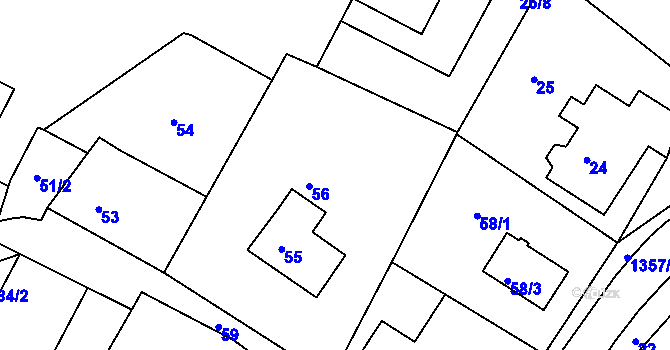 Parcela st. 56 v KÚ Rychnov u Jablonce nad Nisou, Katastrální mapa