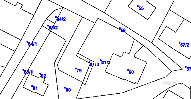 Parcela st. 61 v KÚ Rychnov u Jablonce nad Nisou, Katastrální mapa