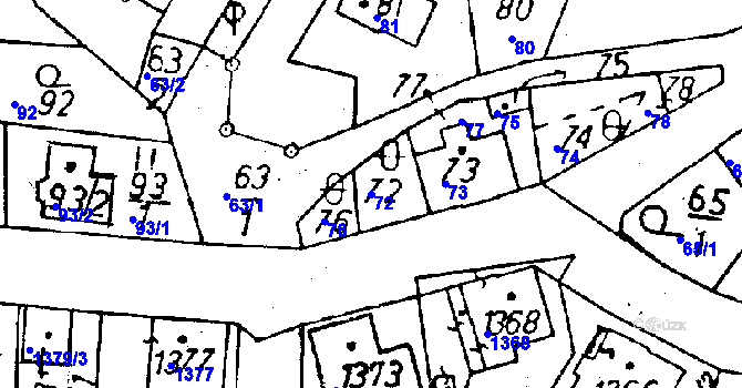 Parcela st. 72 v KÚ Rychnov u Jablonce nad Nisou, Katastrální mapa