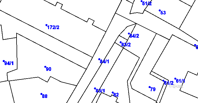 Parcela st. 84 v KÚ Rychnov u Jablonce nad Nisou, Katastrální mapa