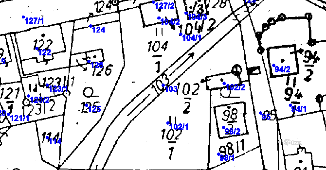 Parcela st. 103 v KÚ Rychnov u Jablonce nad Nisou, Katastrální mapa