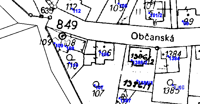 Parcela st. 106 v KÚ Rychnov u Jablonce nad Nisou, Katastrální mapa