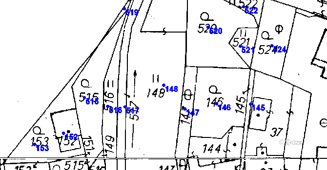 Parcela st. 148 v KÚ Rychnov u Jablonce nad Nisou, Katastrální mapa