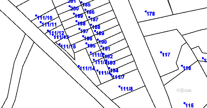 Parcela st. 192 v KÚ Rychnov u Jablonce nad Nisou, Katastrální mapa