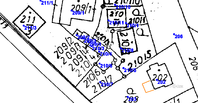 Parcela st. 210/4 v KÚ Rychnov u Jablonce nad Nisou, Katastrální mapa