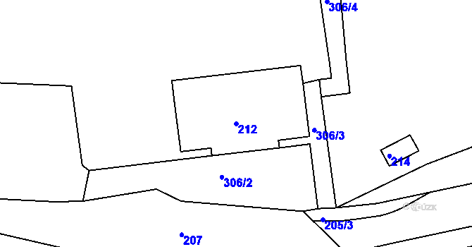 Parcela st. 212 v KÚ Rychnov u Jablonce nad Nisou, Katastrální mapa
