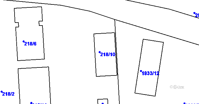 Parcela st. 218/10 v KÚ Rychnov u Jablonce nad Nisou, Katastrální mapa