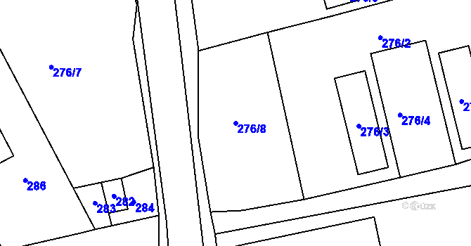 Parcela st. 276/8 v KÚ Rychnov u Jablonce nad Nisou, Katastrální mapa