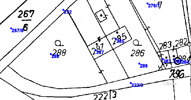 Parcela st. 287 v KÚ Rychnov u Jablonce nad Nisou, Katastrální mapa