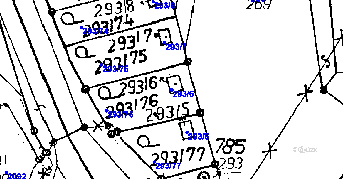 Parcela st. 293/6 v KÚ Rychnov u Jablonce nad Nisou, Katastrální mapa