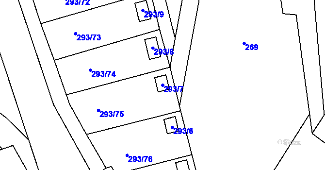 Parcela st. 293/7 v KÚ Rychnov u Jablonce nad Nisou, Katastrální mapa
