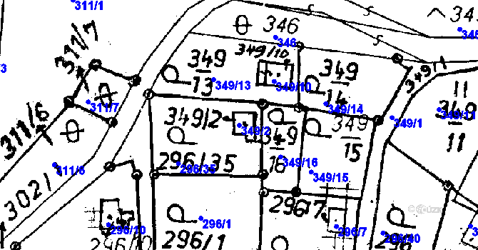 Parcela st. 349/2 v KÚ Rychnov u Jablonce nad Nisou, Katastrální mapa