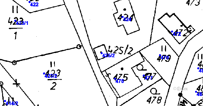 Parcela st. 425/2 v KÚ Rychnov u Jablonce nad Nisou, Katastrální mapa
