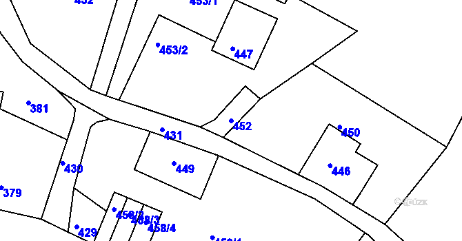 Parcela st. 452 v KÚ Rychnov u Jablonce nad Nisou, Katastrální mapa