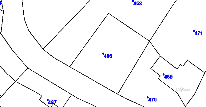 Parcela st. 466 v KÚ Rychnov u Jablonce nad Nisou, Katastrální mapa