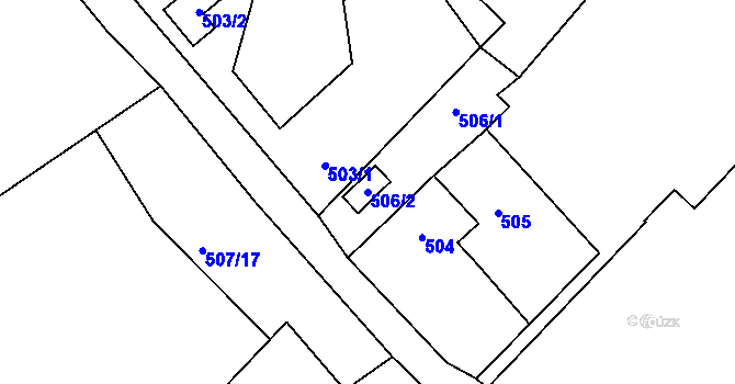 Parcela st. 506/2 v KÚ Rychnov u Jablonce nad Nisou, Katastrální mapa