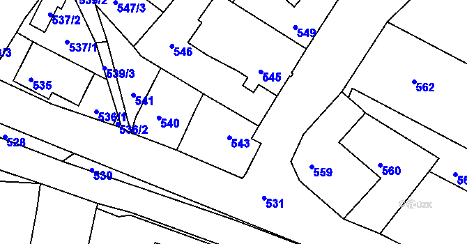 Parcela st. 544 v KÚ Rychnov u Jablonce nad Nisou, Katastrální mapa