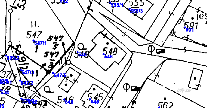 Parcela st. 548 v KÚ Rychnov u Jablonce nad Nisou, Katastrální mapa