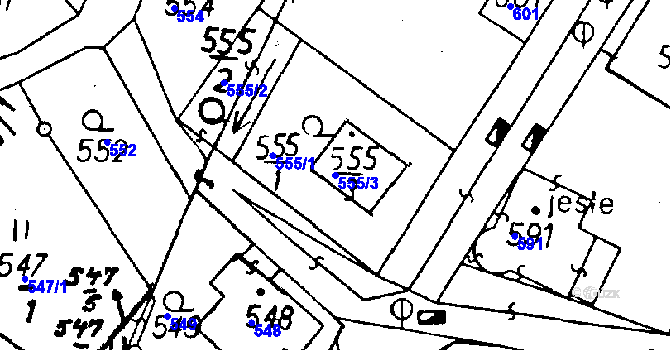 Parcela st. 555/3 v KÚ Rychnov u Jablonce nad Nisou, Katastrální mapa
