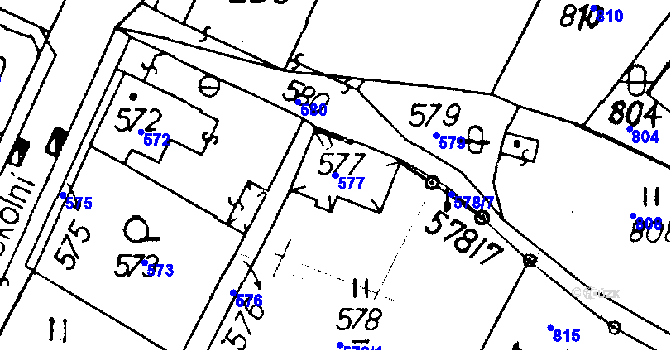 Parcela st. 577 v KÚ Rychnov u Jablonce nad Nisou, Katastrální mapa