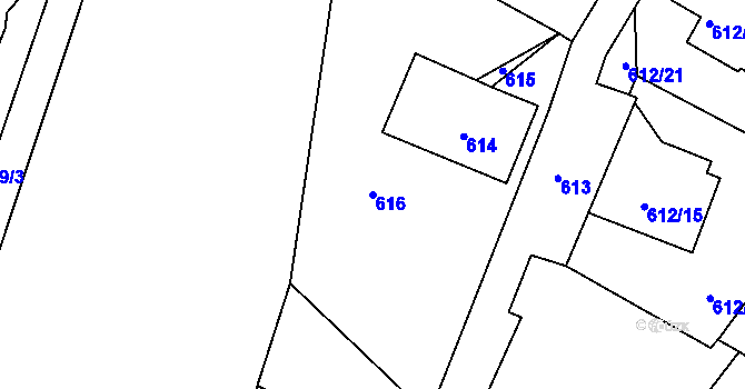 Parcela st. 616 v KÚ Rychnov u Jablonce nad Nisou, Katastrální mapa