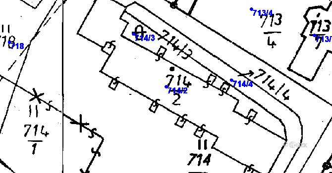 Parcela st. 714/2 v KÚ Rychnov u Jablonce nad Nisou, Katastrální mapa