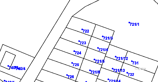 Parcela st. 723 v KÚ Rychnov u Jablonce nad Nisou, Katastrální mapa