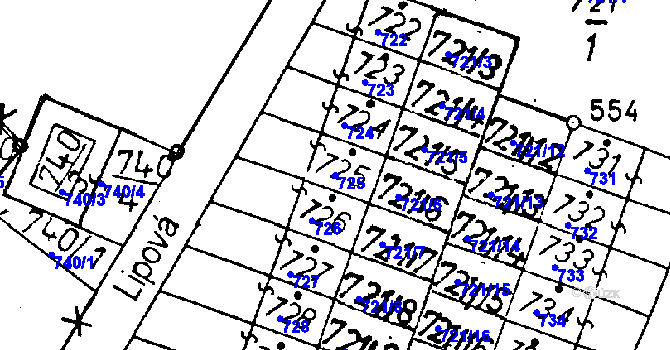 Parcela st. 725 v KÚ Rychnov u Jablonce nad Nisou, Katastrální mapa