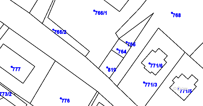 Parcela st. 763 v KÚ Rychnov u Jablonce nad Nisou, Katastrální mapa