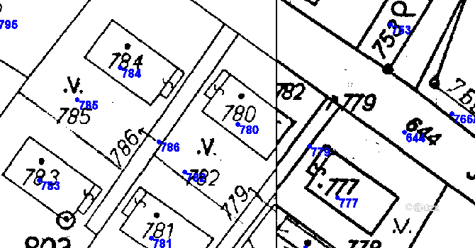 Parcela st. 780 v KÚ Rychnov u Jablonce nad Nisou, Katastrální mapa
