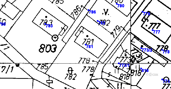 Parcela st. 781 v KÚ Rychnov u Jablonce nad Nisou, Katastrální mapa